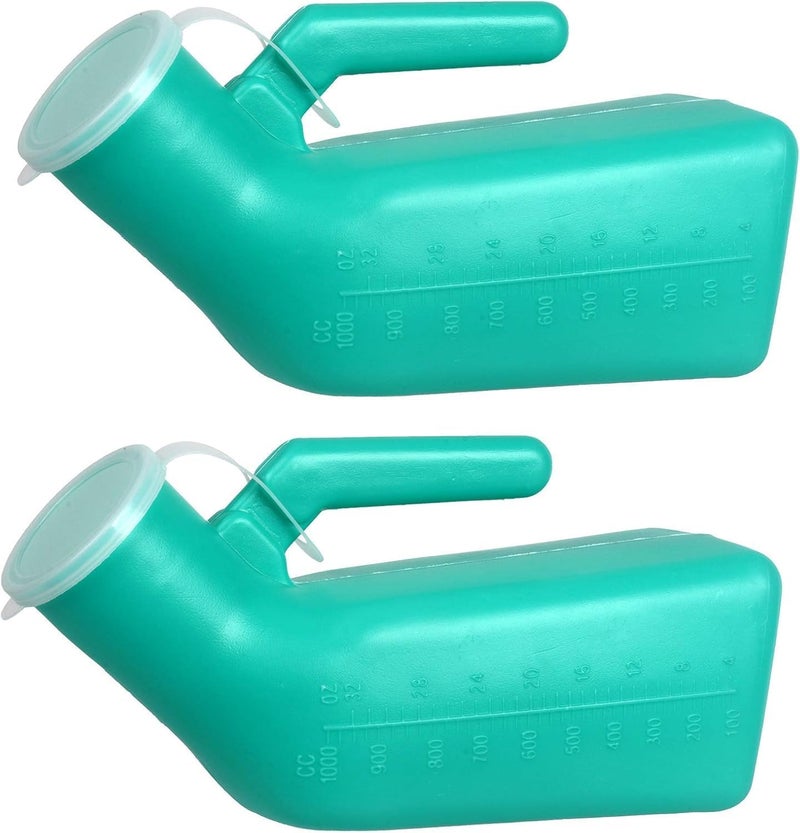 ilyever 2 Pack Urinals,1000ml Thick Pee Bottles with Lid,Spill Proof Urinal Bottle for Car,Hospital,Elderly & Incontinence - Image 5